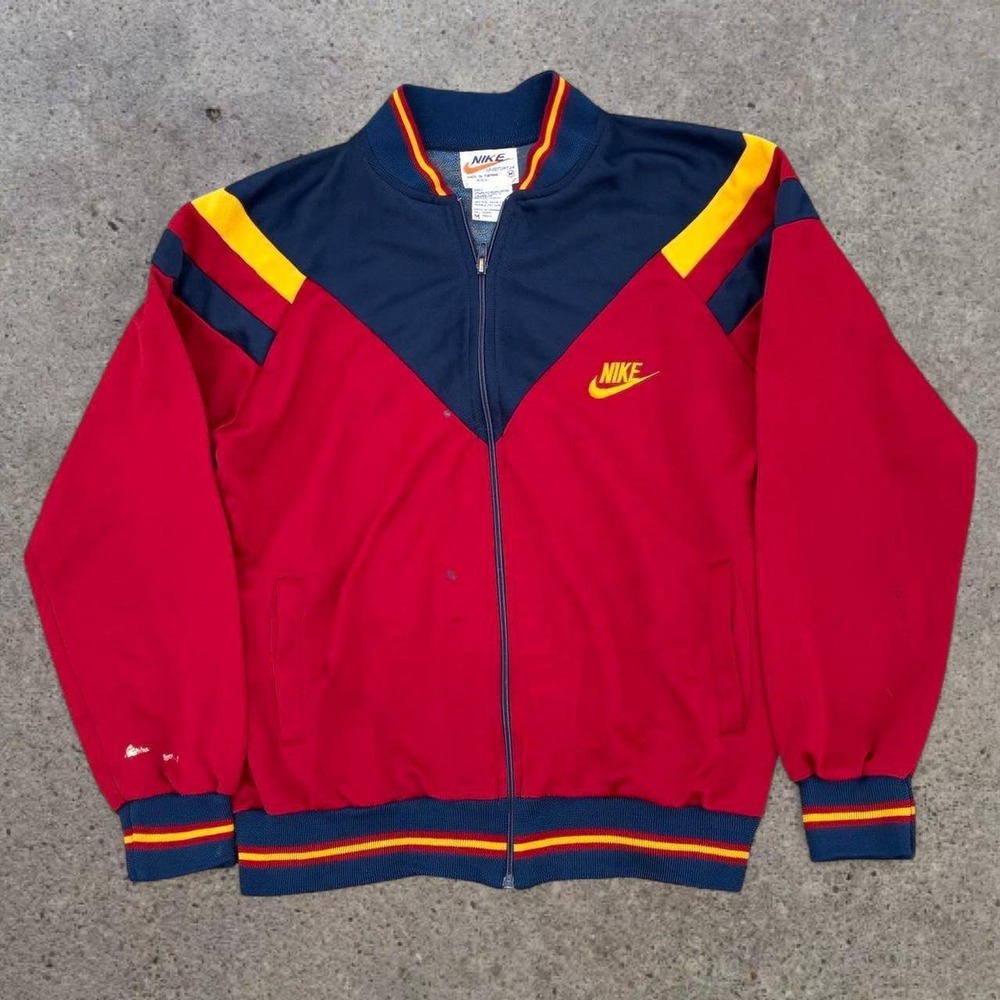 Vintage 70s Nike Orange Tag Chevron Track Jacket Boxy M